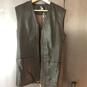 Vintage Black Leather Vest